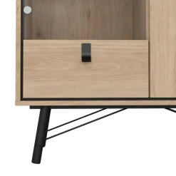 Vitrinekasten< Vitrinekast Denver Eiken - 102x162x40 cm