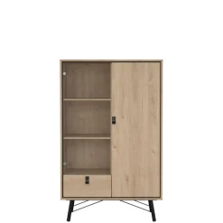 Vitrinekasten< Vitrinekast Denver Eiken - 102x162x40 cm
