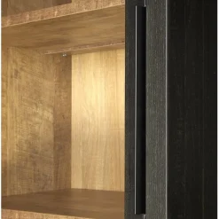 Vitrinekasten< Vitrinekast Zwanenburg Zwart - 67x212x48 cm