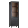Vitrinekasten< Vitrinekast Zwanenburg Zwart - 67x212x48 cm