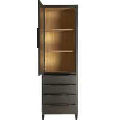 Vitrinekasten< Vitrinekast Zwanenburg Zwart - 67x212x48 cm