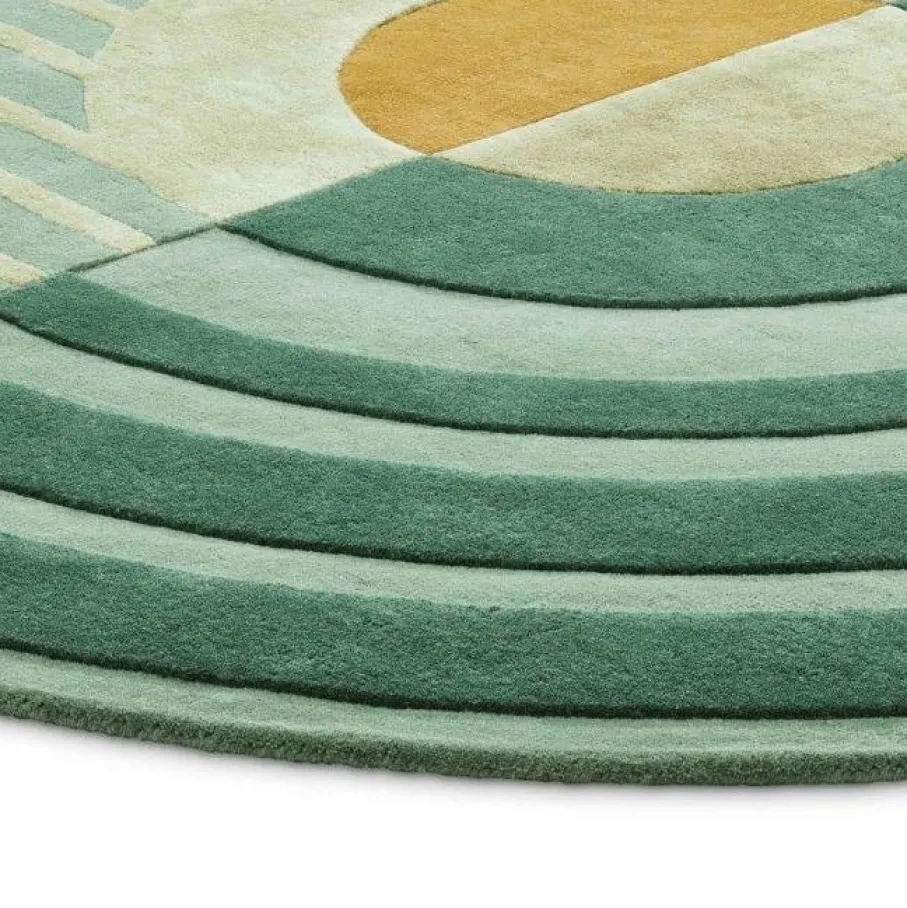 Vloerkleden<Brinker Carpets Vloerkleed Fano Girare Groen - Ø 200 cm