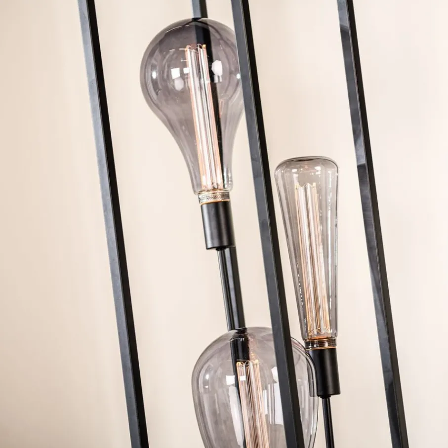 Vloerlampen< Vloerlamp Gable Zwart - 3 x E27 - 160 cm hoog