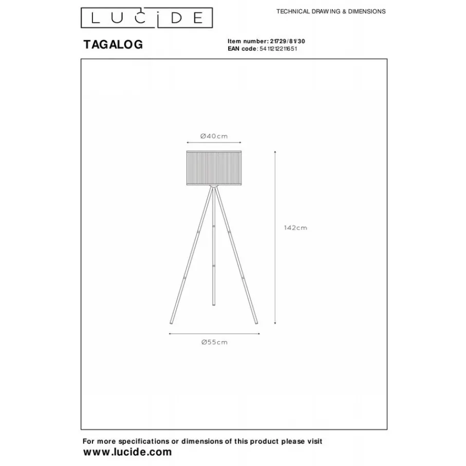 Vloerlampen<Lucide Vloerlamp Tagalog Zwart