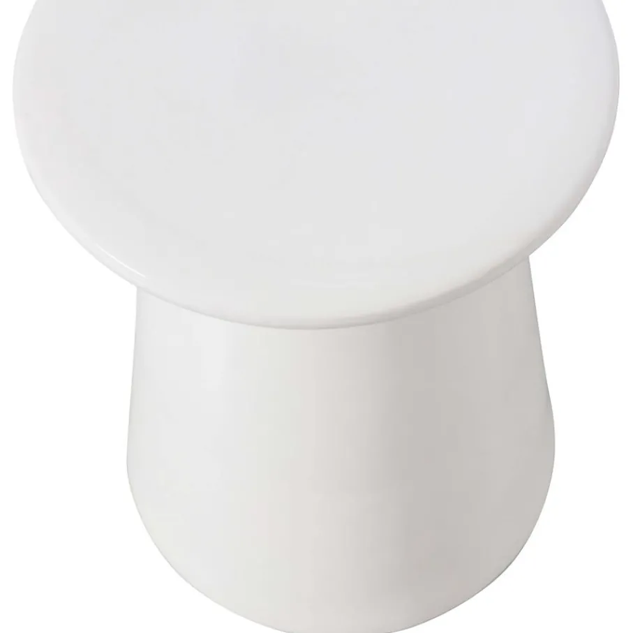 Bijzettafels<VTwonen Bijzettafel Button Wit - Ø 35 cm