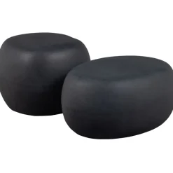 Salontafels|Bijzettafels<VTwonen Bijzettafel Pebble Antraciet - 50x50 cm