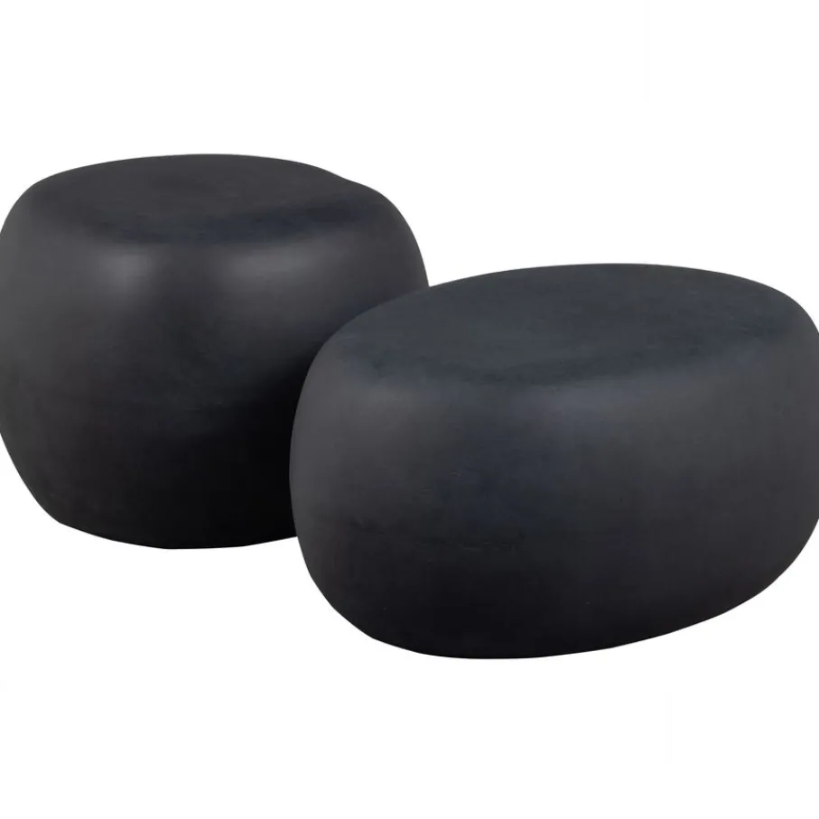 Salontafels|Bijzettafels<VTwonen Bijzettafel Pebble Antraciet - 50x50 cm