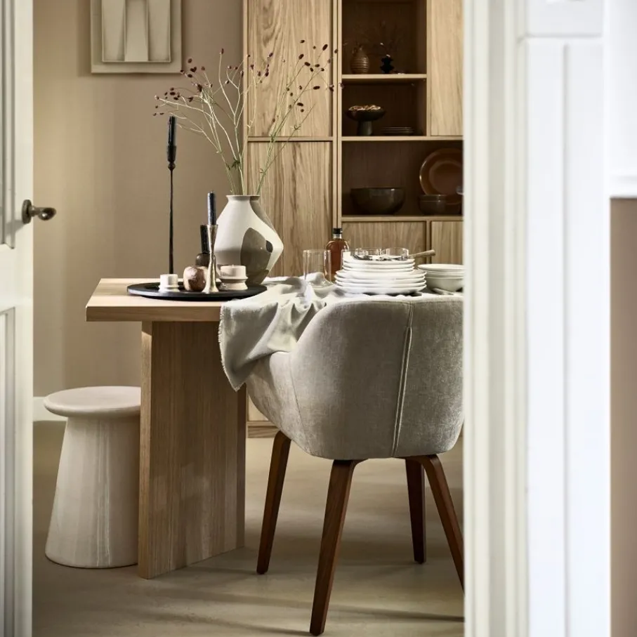 Eetkamerstoelen<VTwonen Eetkamerstoel Base Naturel