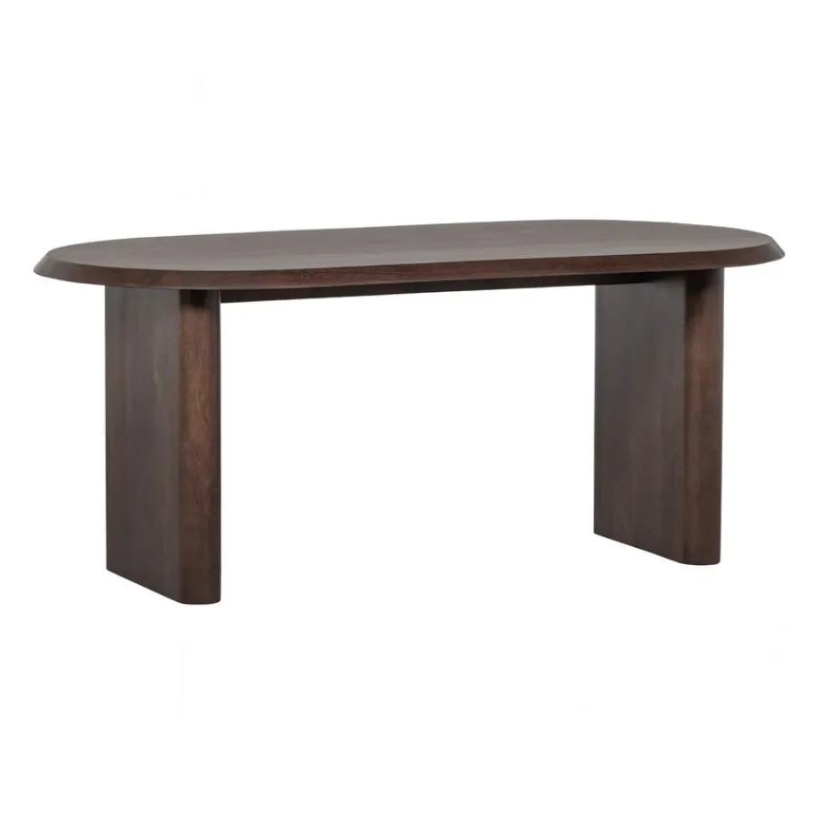 Eettafels<VTwonen Eettafel Ellips Bruin - 180x90 cm