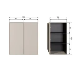 Kledingkasten<VTwonen Kast Daily Greige - 100x110x58 cm