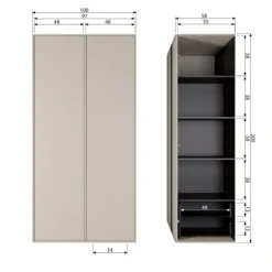 Kledingkasten<VTwonen Kast Daily Greige - 100x200x58 cm