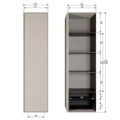 Kledingkasten<VTwonen Kast Daily Greige - 50x200x58 cm