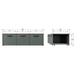 Opbergkasten<VTwonen Kistbank Stage Groen - 120x36x50 cm