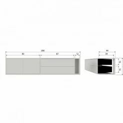 Tv-Meubels<VTwonen TV-meubel Settle Down Dust - 200x45x44 cm