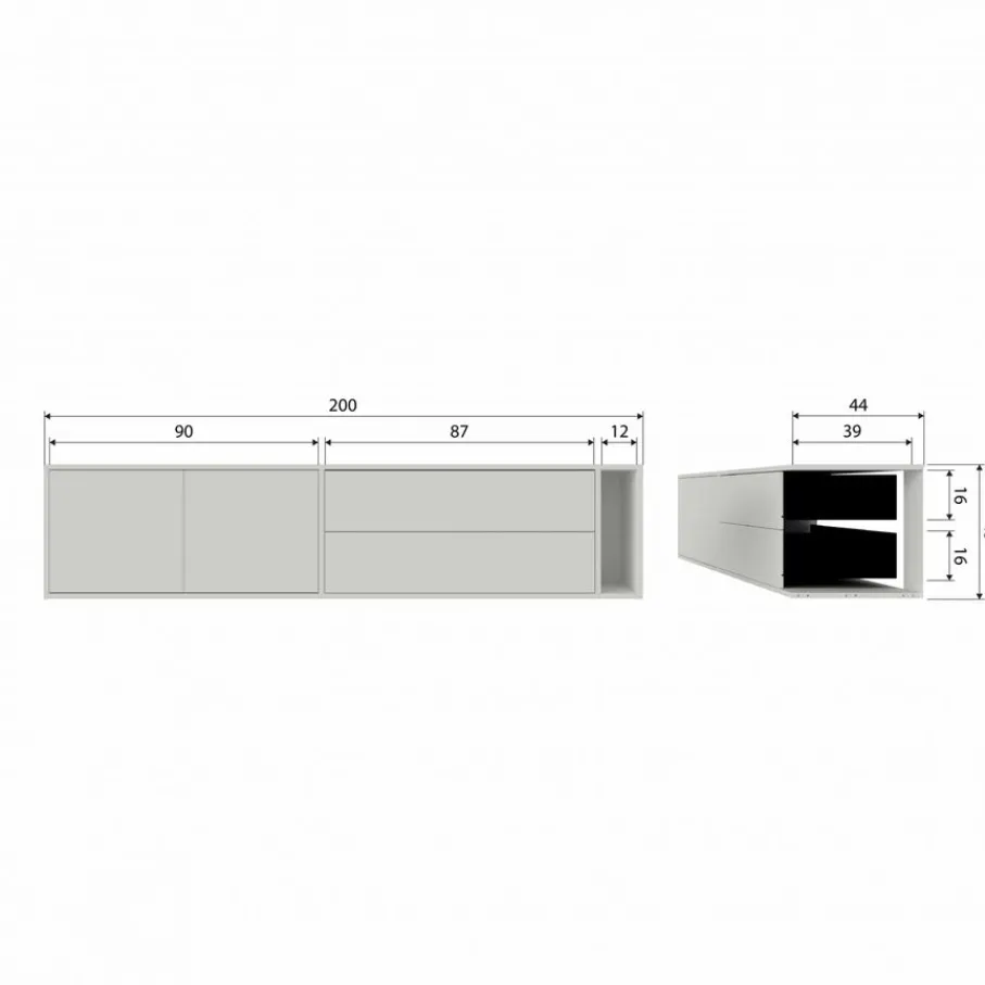 Tv-Meubels<VTwonen TV-meubel Settle Down Dust - 200x45x44 cm