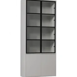 Vitrinekasten<VTwonen Vitrinekast Basic Mist - 101x230x40 cm