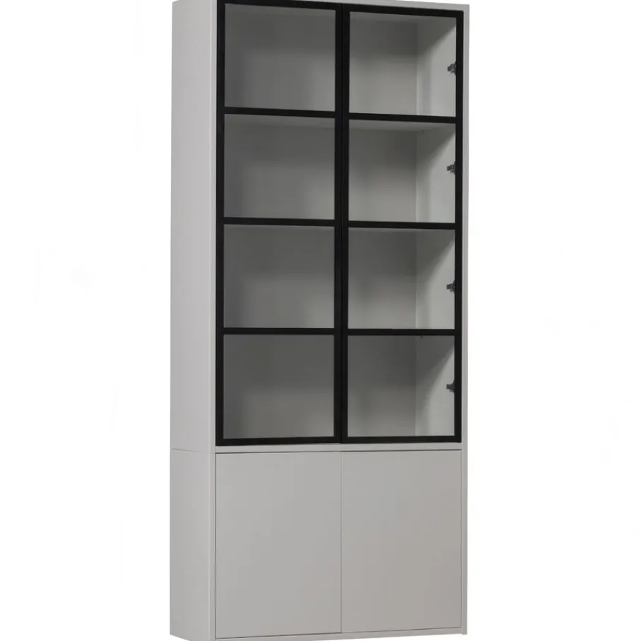 Vitrinekasten<VTwonen Vitrinekast Basic Mist - 101x230x40 cm