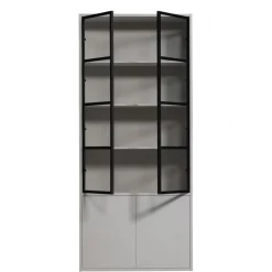 Vitrinekasten<VTwonen Vitrinekast Basic Mist - 101x230x40 cm