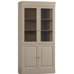 Vitrinekasten<VTwonen Vitrinekast Chow Greige - 105x215x40 cm