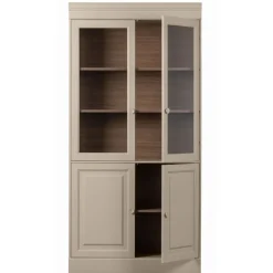 Vitrinekasten<VTwonen Vitrinekast Chow Greige - 105x215x40 cm