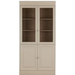 Vitrinekasten<VTwonen Vitrinekast Chow Greige - 105x215x40 cm