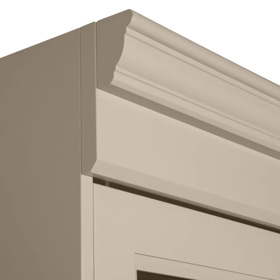 Vitrinekasten<VTwonen Vitrinekast Chow Greige - 105x215x40 cm
