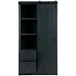 Wandkasten<VTwonen Wandkast Barn Zwart - 122x230x37 cm