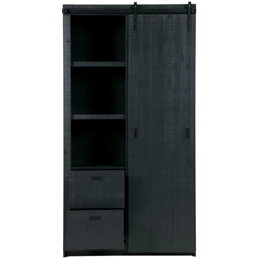 Wandkasten<VTwonen Wandkast Barn Zwart - 122x230x37 cm