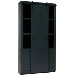 Wandkasten<VTwonen Wandkast Barn Zwart - 122x230x37 cm