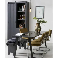 Wandkasten<VTwonen Wandkast Barn Zwart - 122x230x37 cm