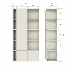 Wandkasten<VTwonen Wandkast Settle Down Dust - 108x218x44 cm