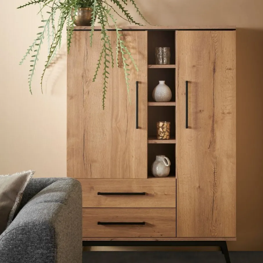 Wandkasten< Wandkast Batenburg Naturel - 120x170x45 cm