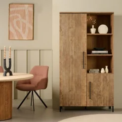 Wandkasten< Wandkast Culemborg Naturel - 109x200x45 cm