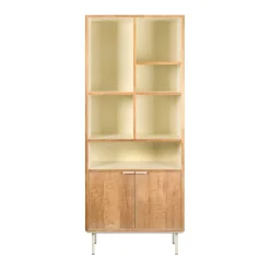 Wandkasten< Wandkast Doble Naturel / Crème - 85x210x40 cm