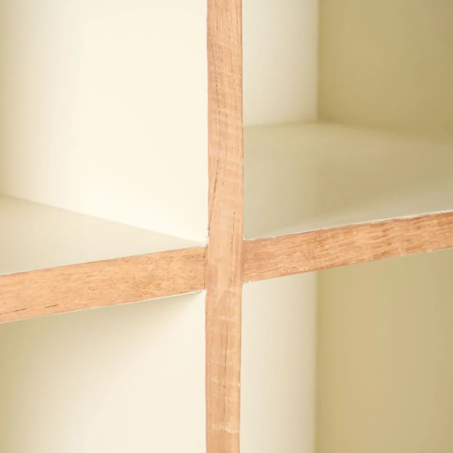 Wandkasten< Wandkast Doble Naturel / Crème - 85x210x40 cm
