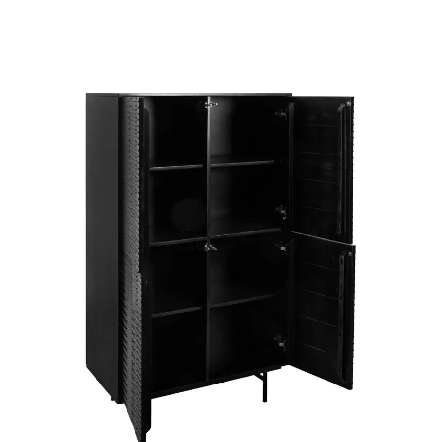 Wandkasten< Wandkast Elvas Zwart - 90x160x45 cm