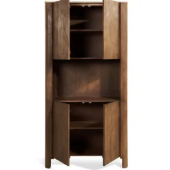 Wandkasten< Wandkast Liam Bruin / Marmer - 90x180x40 cm