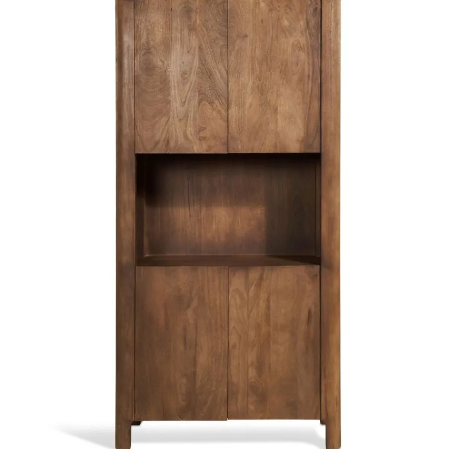 Wandkasten< Wandkast Liam Bruin / Marmer - 90x180x40 cm