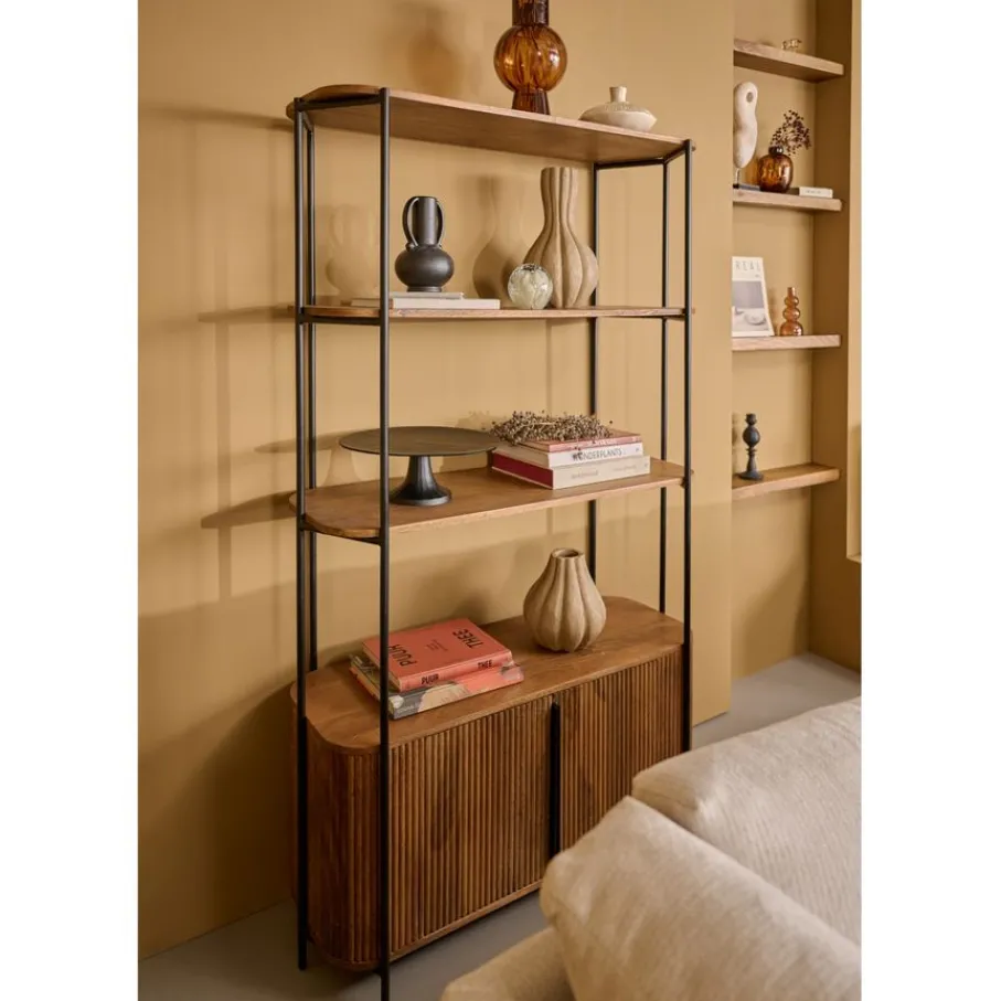 Boekenkasten|Wandkasten< Wandkast Rego Bruin - 98x171x35 cm