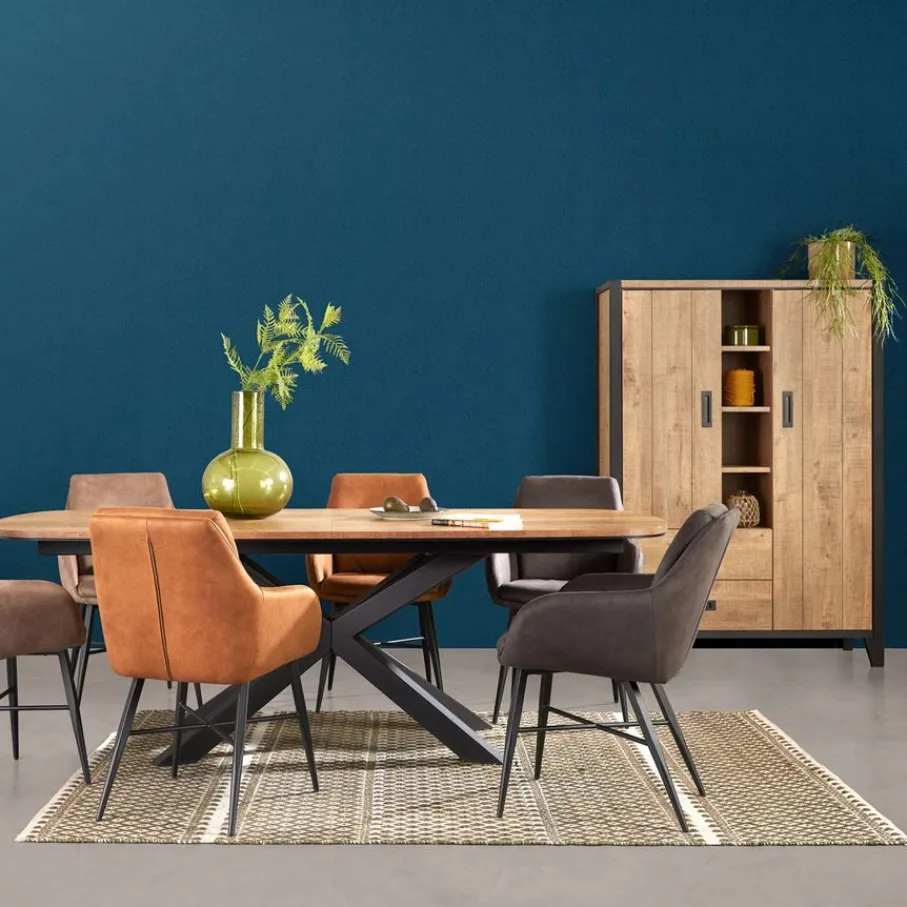 Wandkasten< Wandkast Tilburg Naturel - 120x170x45 cm