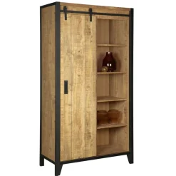 Wandkasten< Wandkast Tilburg Naturel - 109x190x45 cm