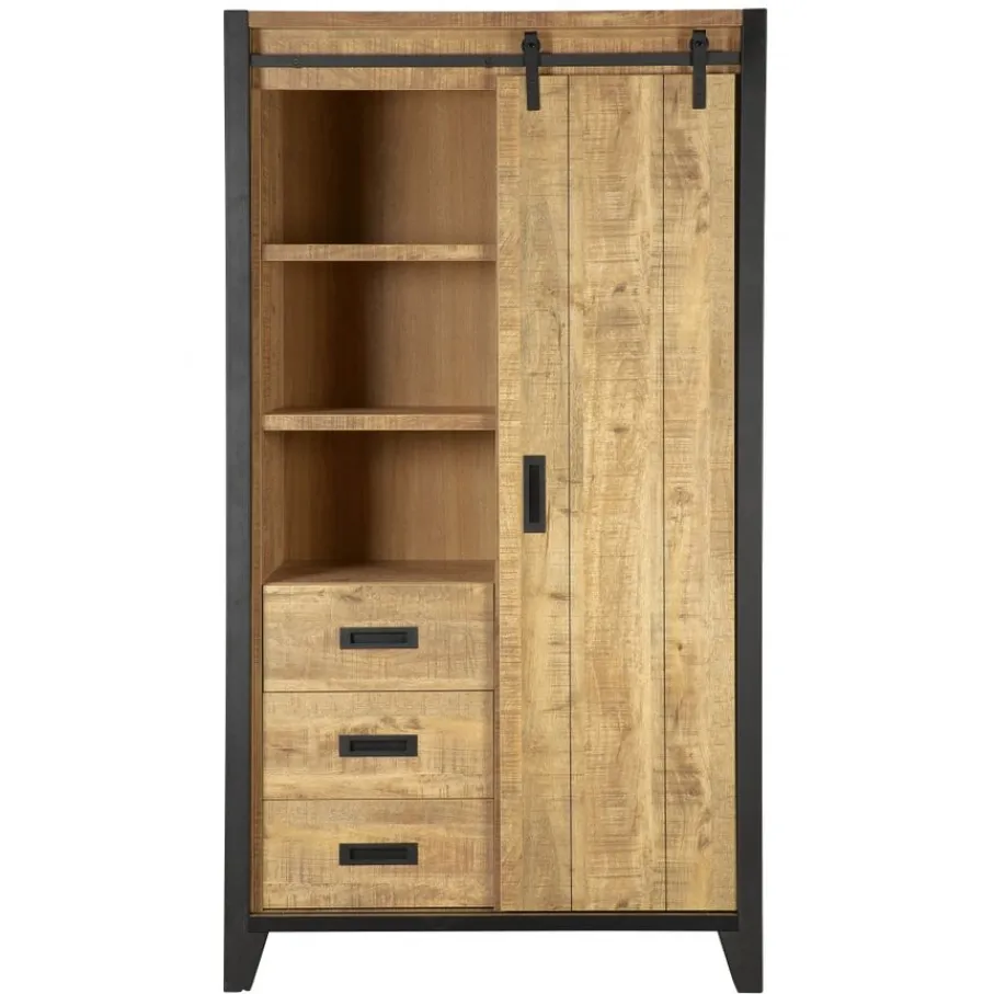 Wandkasten< Wandkast Tilburg Naturel - 109x190x45 cm