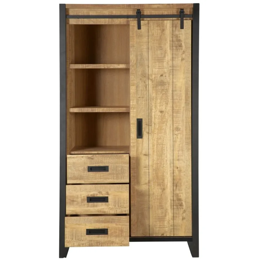 Wandkasten< Wandkast Tilburg Naturel - 109x190x45 cm