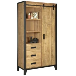 Wandkasten< Wandkast Tilburg Naturel - 109x190x45 cm
