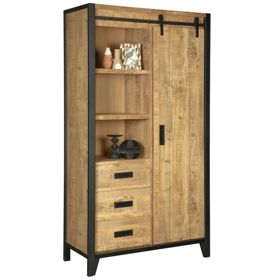 Wandkasten< Wandkast Tilburg Naturel - 109x190x45 cm