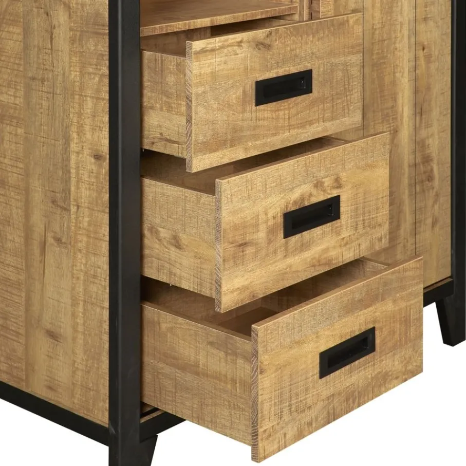 Wandkasten< Wandkast Tilburg Naturel - 109x190x45 cm