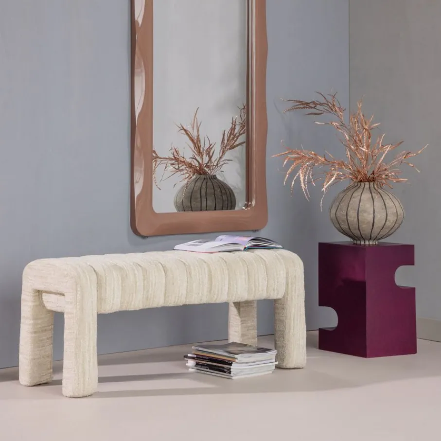 Poefs & Krukjes<WOOOD Bank Frex Beige - 110x43 cm