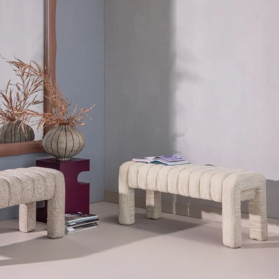 Poefs & Krukjes<WOOOD Bank Frex Beige - 110x43 cm