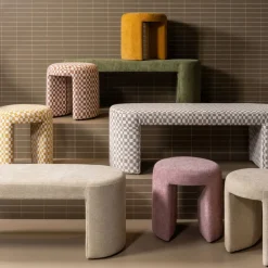 Poefs & Krukjes|Eetkamerbanken<WOOOD Bank Jacob Zand - 130x46 cm