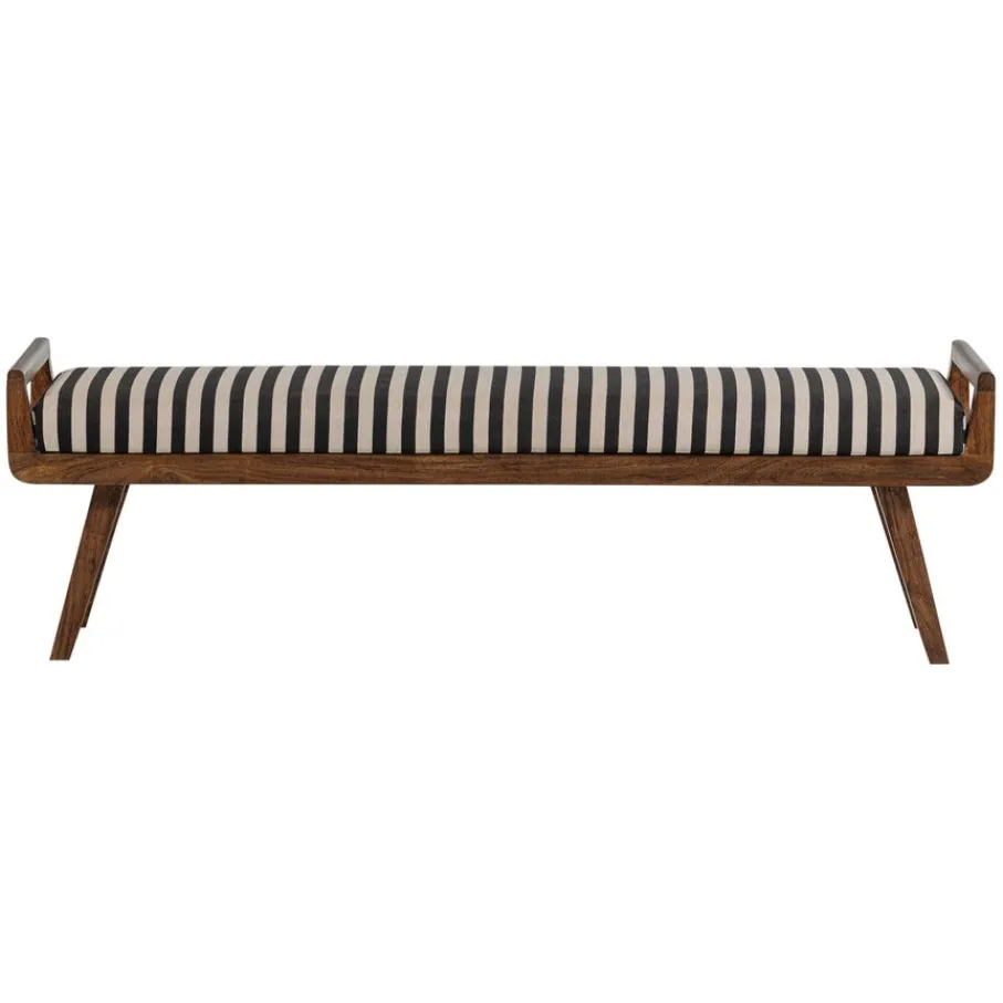 Poefs & Krukjes|Eetkamerbanken<WOOOD Bank Valo Zwart / Wit - 157x43 cm